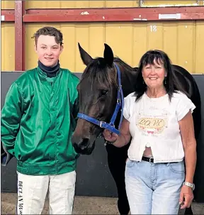  ?? ?? SUCCESS: Driver Declan Murphy and owner-trainer Janet Exell with sixyear-old mare It’s A Good Feeling after their victory at Ballarat on Friday night. Picture: Bianca Brehaut, Ballarat Trotting Club