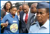  ??  ?? Jean-Pierre Bemba is received by senior officials from the Movement for the Liberation of the Congo in Kinshasa yesterday.