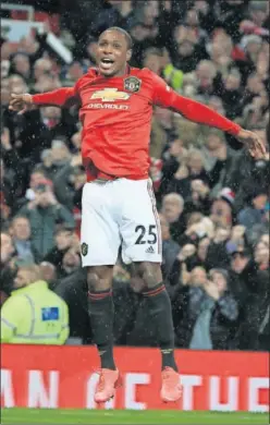  ??  ?? Ighalo celebra un gol con el Manchester United.