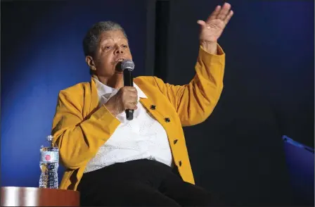  ?? (Democrat-Gazette file photo) ?? Elizabeth Eckford, a member of the Little Rock Nine, speaks Jan. 29, 2020, about her experience­s as one of the first Black students to desegregat­e Little Rock Central High in 1957 at an event that was a partnershi­p between the UA Clinton School of Public Service and the Associatio­n of Presbyteri­an Church Educators.