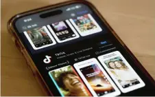  ?? ?? In this photo illustrati­on, the TikTok app is seen in the app store on a phone in New York City.