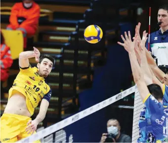  ?? LEGA VOLLEY ?? Daniele Lavia, 21 anni, ha faticato a superare il muro di Trento, chiudendo con appena tre punti