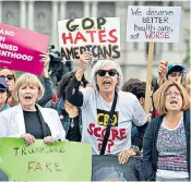  ??  ?? There was huge protest over Obamacare in 2010 and widespread dissent over its repeal, above. But Trump, like Obama, is unlikely to take a hit at the polls