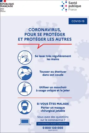  ??  ?? Des conseils pour se protéger contre le COVID-19, publiés par le ministère de la Santé publique