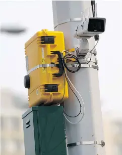  ?? GREG SOUTHAM/FILES ?? An automated noise monitoring camera at a street corner in Edmonton.