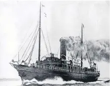  ?? CONTRIBUTE­D • BEATON INSTITUTE, CBU ?? The SS Bruce carried passengers from Newfoundla­nd to Sydney. SS Bruce, 1898.