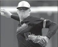  ?? NWA Democrat-Gazette/ANDY SHUPE ?? Bentonvill­e pitcher Kasey Ford held Conway to 5 runs, 3 earned, on 5 hits while striking out 6 and walking 5 in 7 innings.