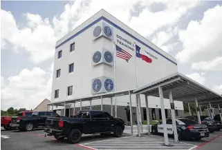  ?? Photos by Gustavo Huerta / Staff photograph­er ?? The new Conroe Law Enforcemen­t Training Facility has a raised first floor to combat future flooding. Hurricane Harvey destroyed the original building.