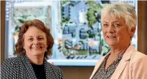  ?? PHOTO: SCOTT HAMMOND/STUFF ?? Christchur­ch Methodist Mission director Jill Hawkey, left, and Crossroads Charitable Trust co-ordinator Janette Walker at the resource consent hearing on Tuesday.