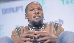  ?? BLOOMBERG ?? Kevin Durant speaks at an event in San Francisco.