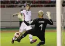  ?? Mayela Lopez/Reuters ?? Christian Pulisic of the US attempts to beat Costa Rica keeper Keylor Navas. Photograph: