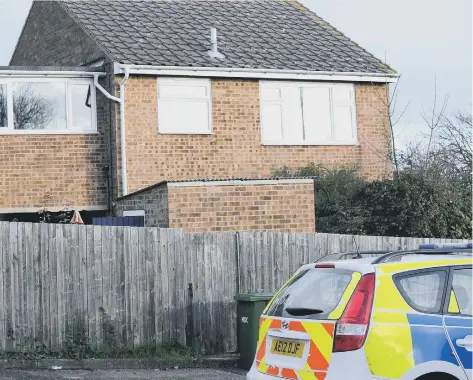  ??  ?? Police at the scene of the dog attack in Yaxley