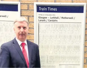  ??  ?? Train in vain James Kelly has criticised poor train services in the area