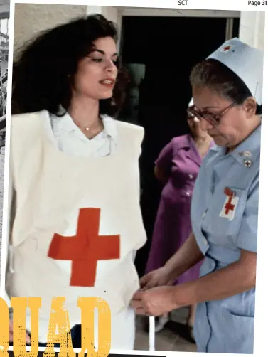  ?? ?? Military muscle: Central American militia and, above, Bianca in Red Cross uniform at a Nicaraguan prison in 1979