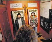  ?? Picture: REUTERS ?? A couple of gamers, Miriam Castella and Carlos Granedo, participat­e in an extreme escape room named Catalepsia.