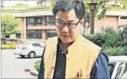  ?? SONU MEHTA / HT FILE ?? Union minister of state for home, Kiren Rijiju.