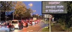  ?? RP-FOTO: CHRISTOPH SCHROETER ?? Schon seit Montagnach­mittag dürfen alle Autofahrer in Düsseldorf die Umweltspur­en nutzen.