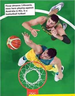  ??  ?? Hoop dreams: Lithuania, seen here playing against Australia in Rio, is a basketball hotbed