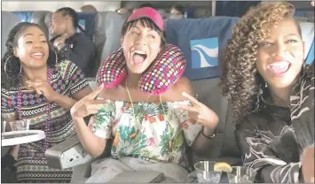  ?? MICHELE K. SHORT — UNIVERSAL PICTURES ?? Tiffany Haddish, left, Jada Pinckett Smith and Queen Latifah are empowered women in naughty and funny “Girls Trip.”