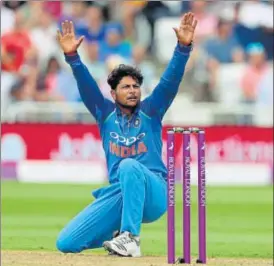  ?? AP ?? Kuldeep Yadav picked up six wickets against England in the first ODI match on Thursday.