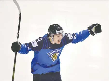  ?? JOE KLAMAR/AFP/ GETTY IMAGES FILES ?? Finland hoped to have Kaapo Kakko in the lineup at the world juniors, but the Rangers wouldn't release him.