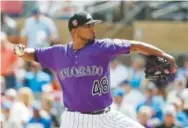  ?? Chris Carlson, The Associated Press ?? Rockies right-hander German Marquez pitches against the Los Angeles Dodgers on Sunday in Scottsdale, Ariz.