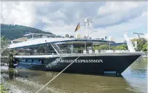  ?? AARON SAUNDERS ?? The Avalon Expression is seen moored in Miltenberg, Germany. In addition to Avalon’s Active Discovery river cruises on the Danube, the line is debuting new Active Discovery voyages on the Rhine in 2018.