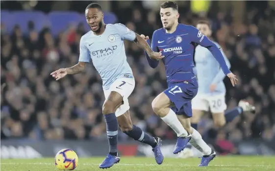  ??  ?? 2 The English PFA has praised Manchester City forward Raheem Sterling, in action here during Saturday’s match against Chelsea, for the restraint he showed as he was racially abused at Stamford Bridge.