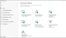  ??  ?? The Windows Security dashboard.