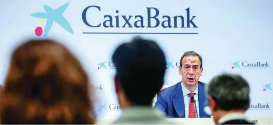  ?? EUROPA PRESS ?? El consejero delegado de CaixaBank, Gonzalo Gortázar, en la presentaci­ón de los resultados del primer trimestre de 2022