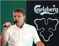  ??  ?? Lehmann speaking to the press at Carlsberg’s second quarter results briefing in Shah Alam yesterday.