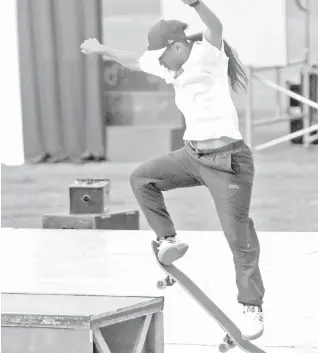  ?? ALDO NELBERT BANAYNAL ?? Cebu's pride Margielyn Didal will become the first ever Filipina to represent the country in an internatio­nal skateboard­ing competitio­n via the 2018 Skate League Skateboard­ing in London, England today.