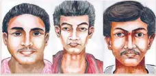  ??  ?? SIT probing the murder journalist-activist Gauri Lankesh released on Saturday three sketches of two persons suspected to be her killers.