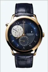  ?? PHOTOS: HERMÈS ?? Slim d’Hermès GMT. Slim d’Hermès in rose gold version in blue tones highlights appeals to customers looking for a singular timepiece with a strong Hermès DNA and high quality in terms of movement and finishing.