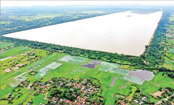  ?? ANA ?? A reservoir in the Angkor area. The storing of the water will also be used to supply Siem Reap town and the area’s agricultur­e sector during the dry season.