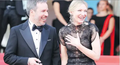  ?? VALERY HACHE/AFP/GETTY IMAGES ?? Canadian director and Cannes jury member Denis Villeneuve, left, with Australian actress and this year’s jury president Cate Blanchett. “Cate really wants us to create a bond,” says Villeneuve, who’s still awed by the festival. “She really wants us all...