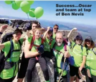  ?? ?? Success...Oscar and team at top of Ben Nevis