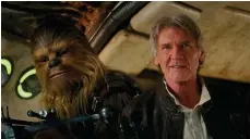  ??  ?? „ Harrison Ford graciously handed over baton of Hans Solo.