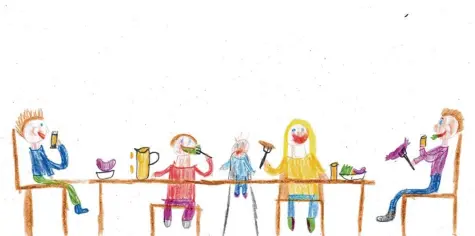  ?? Bild: Johannes Seitz, 10, Landkreis Günzburg ?? Möbel bringen Menschen zusammen. Familien versammeln sich um einen Tisch und essen gemeinsam.