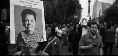  ??  ?? Miroslava Breach, who covered the country’s drug war, was one of 11 journalist­s murdered in 2017. (Photo: Al Jazeera)