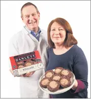  ?? ?? Anthony and Ger Considine with Hanley’s pudding roulade. The product hit the shelves this week for a national trial with Aldi.