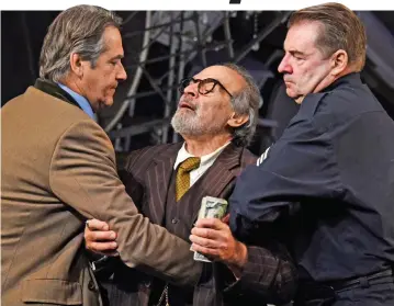  ??  ?? Standout: David Suchet (centre) with Adrian Lukis (left) and Brendan Coyle