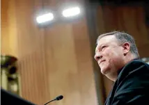  ?? PHOTO: AP ?? Secretary of State-designate Mike Pompeo listens during the Senate foreign relations committee hearing on his confirmati­on yesterday on Capitol Hill in Washington.