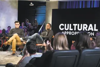  ?? Ali Goldstein / Comedy Central ?? Moshe Kasher hosts “Problemati­c,” a new series on Comedy Central. The first show, on cultural appropriat­ion, features a thoughtful discussion with “Black-ish” creator Kenya Barris.