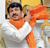  ?? PARVEEN NEGI ?? THE SHINE IS BACK Delhi BJP chief Manoj Tiwari after the win