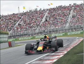  ??  ?? Ricciardo pushed hard but was beaten to the podium by Verstappen