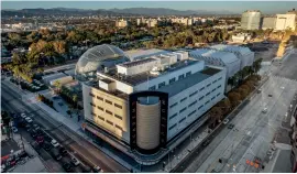  ?? ?? LA’s latest look includes the new Academy Museum (right & bottom right) plus art galore at LACMA (far right), the Arts District (middle right & left), plus food at Farmers Market (below left) among the delights of Hollywood (far left)