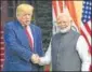  ?? PTI PHOTO ?? Modi and Trump in Delhi earlier n this year.