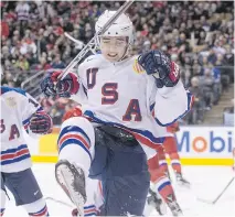  ?? CHRIS YOUNG/THE CANADIAN PRESS/FILES ?? Clayton Keller, seen during the world junior hockey championsh­ip last December in Toronto, had two assists in three NHL games last season. He says he wants to “have an impact right away” with the Arizona Coyotes this season.