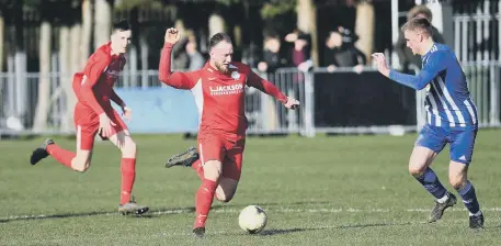  ?? ?? Horndean (red) finished fourth in the Wessex League Premier in 2021/22.